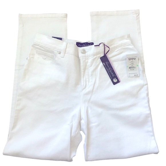 Gloria Vanderbilt Amanda White Jeans 8 Short 28” Inseam Classic Rise 11” - Picture 3 of 6